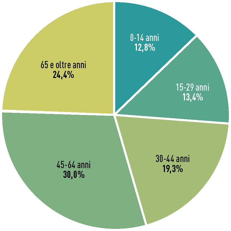 Popolazione residente per classe di età al 31.12.2018